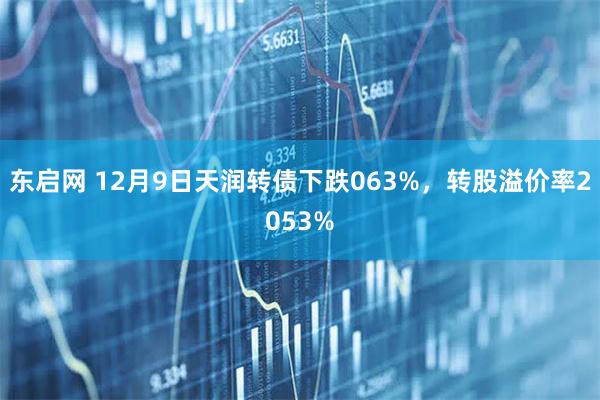 东启网 12月9日天润转债下跌063%，转股溢价率2053%